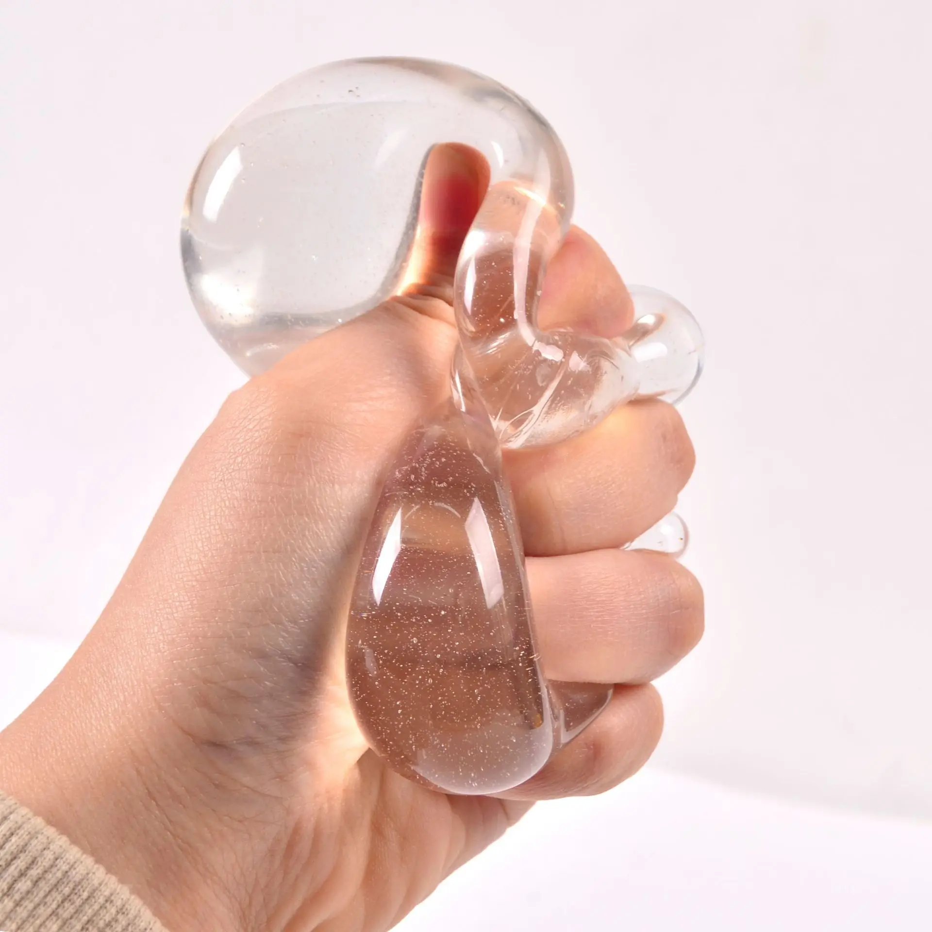 Klarer Maltosestroup-Ball, langsamer Rückprall, Zappeln, Spielzeug für Erwachsene und Kinder, Stressabbau, stressbeständiger Ball, Squeeze-Geschenkabbau