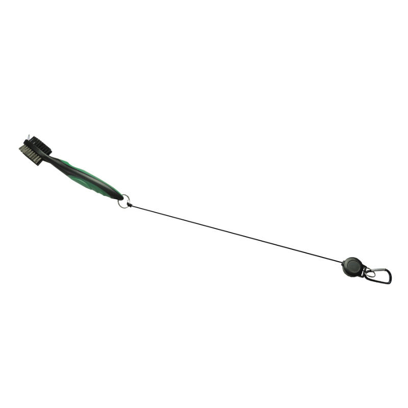 กอล์ฟคลับแปรงทําความสะอาดร่อง Retractable Dual Sided ขนแปรงไนลอนอลูมิเนียม Carabiner Groove CLEANER Groove ชุดเครื่องมือทําความสะอาด