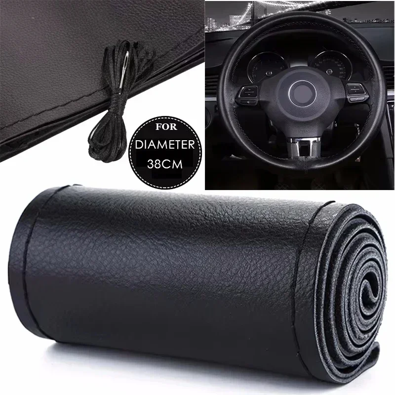 PU Leder Lenkrad Abdeckung Für Auto Flechten Lenkrad Schutz Abdeckungen Anti Scratch Lenkung Zubehör