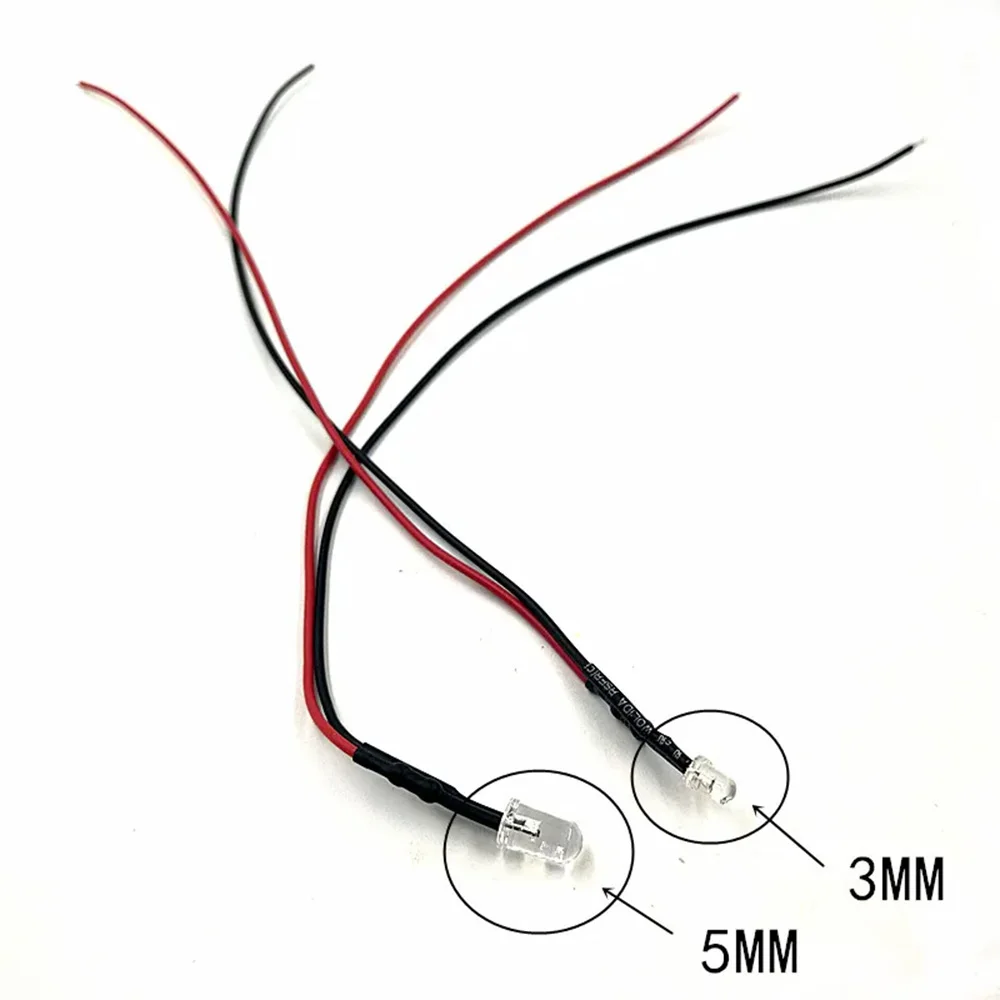 10 stks 3mm 5mm Flikkeren 9 V-12 V DC Pre-Wired Water Clear Kaars Leds Rood geel Blauw Groen Wit Oranje Flikkeren Licht Lamp