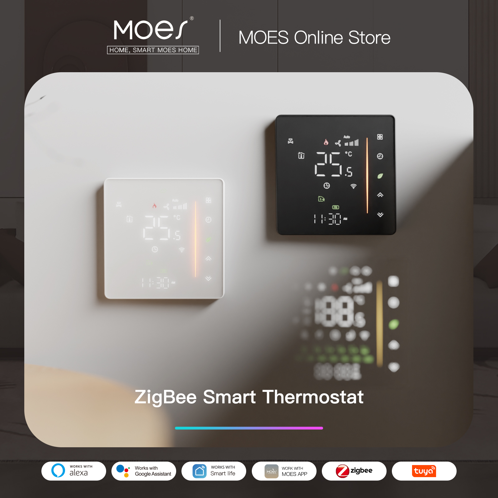 Термостат MOES Zigbee, контроллер влажности воздуха и электрического пола, работает с программой Alex 5A16A