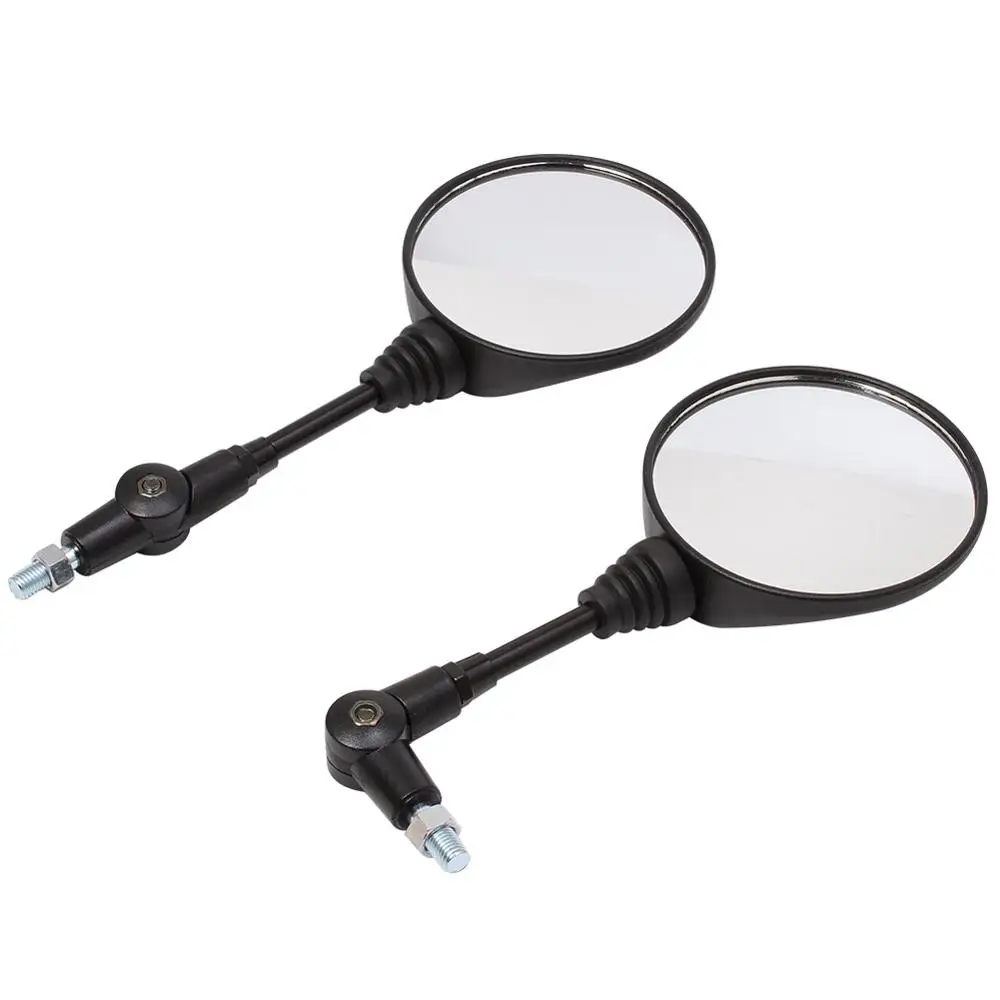 Espejo retrovisor lateral Universal negro para motocicleta, espejo redondo plegable anticaída de 10mm