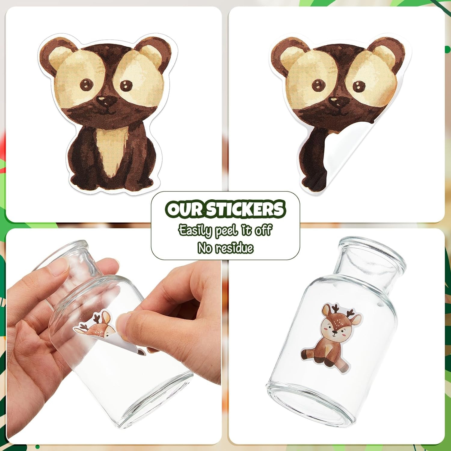 100-500 個かわいい動物ステッカー報酬ステッカー子供のための学生のためのモチベーションギフト装飾ラベル文房具ステッカー