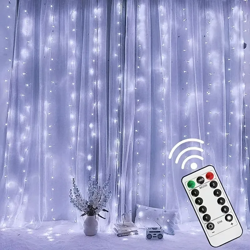 Garland งานแต่งงาน Fairy Light LED Christmas Light ปลั๊ก USB Curtain String โคมไฟตกแต่งวันหยุดปาร์ตี้วันเกิดผนังตกแต่ง