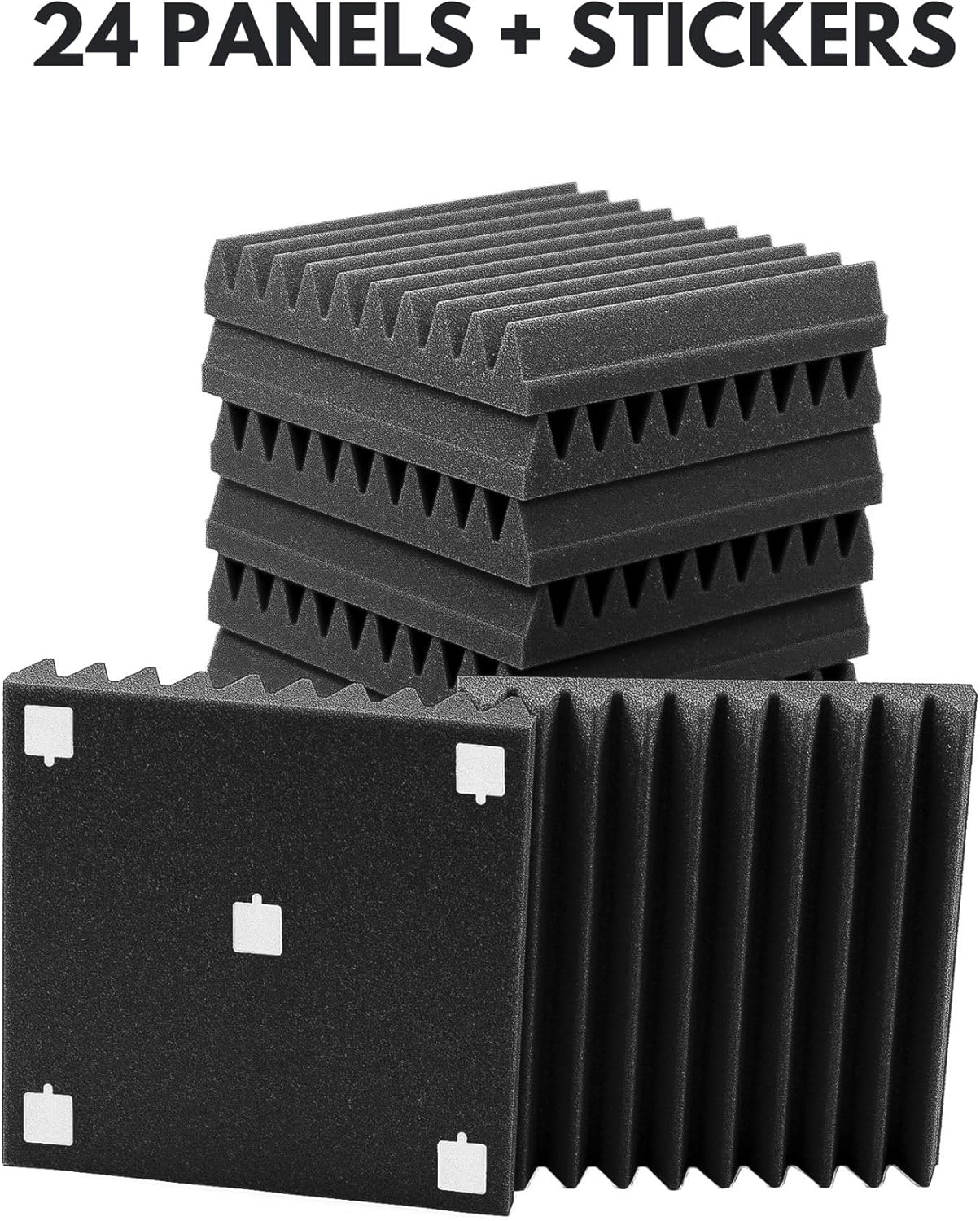 Paneles Acústicos Espuma Acústica, 30x30x5 cm, 24 Piezas, Aislante Acústico para Estudios, Estudios de Grabación, Oficina