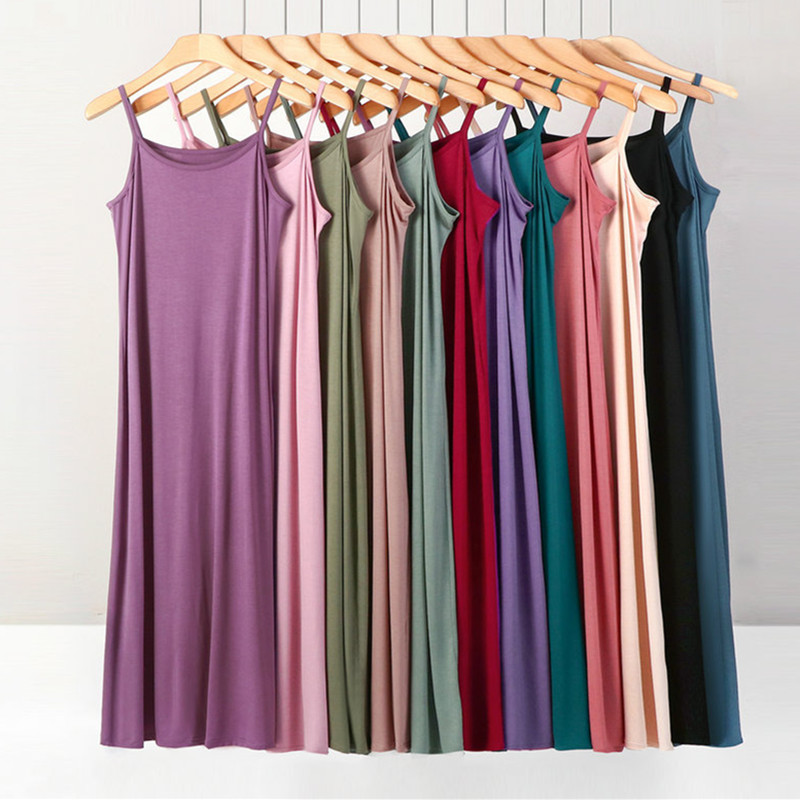 Plus Größe Frühling Sommer Nachthemden Frauen Schlafen Lange Kleid Modale Baumwolle Damen Hosenträger Nachthemd Casual Vestido Mujer XL-8XL