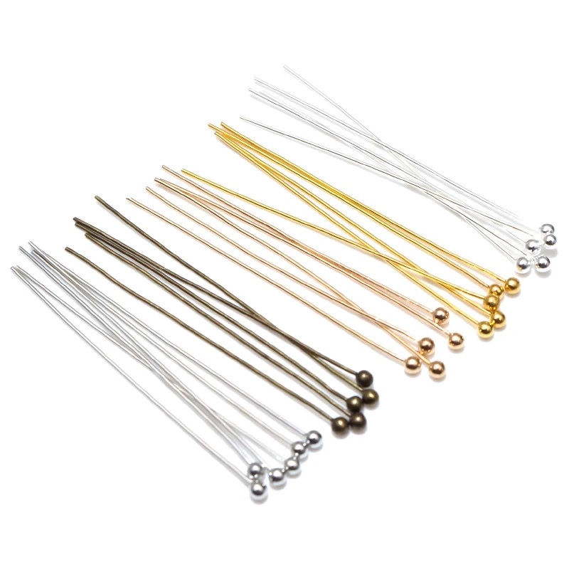 200 teile/los 16 20 25 30 40 45 50mm Silber Farbe Metall Ball Kopf Pins Für Diy Schmuck Machen kopf pins Erkenntnisse Dia 0,5mm Liefert