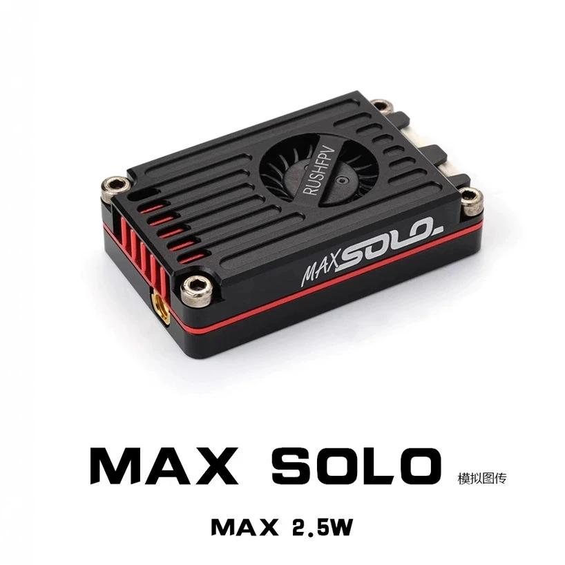 RUSH TANK MAX SOLO VTX Trasmettitore video VTX 48CH ad alta potenza da 2,5 W con guscio CNC per RC FPV Dron ad ala fissa a lungo raggio