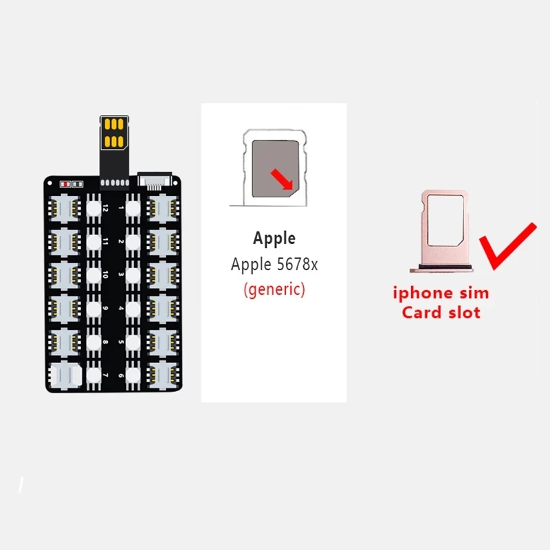 12ช่องใส่การ์ดขยาย SIM Card Adapter Reader (สำหรับ iPhone 5/6/7/8/X/XS) mini SIM SIM Nano Sim Card Reboot-สวิทช์ฟรี