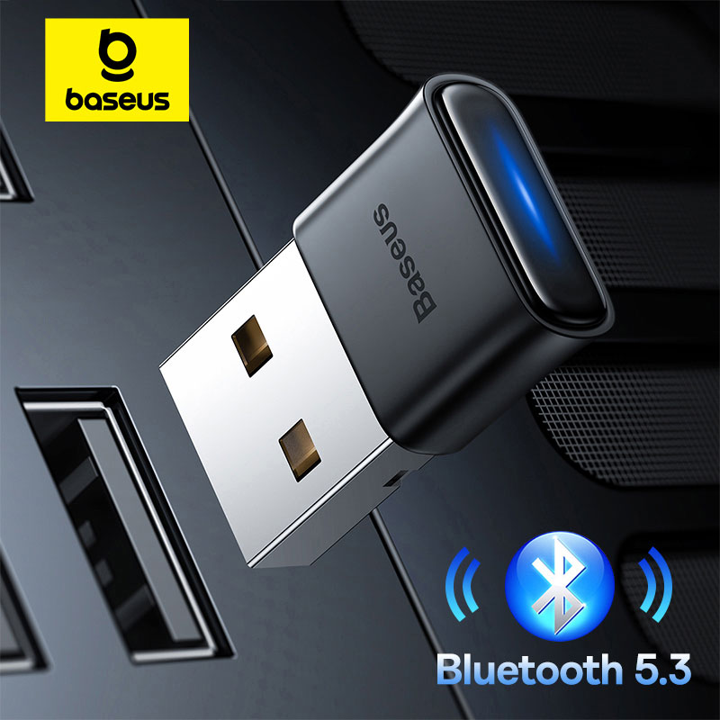 Baseus USB Bluetooth Adapter Bluetooth 5,3 Musik Audio Receiver Sender Für PC Lautsprecher Laptop Drahtlose Maus USB Sender