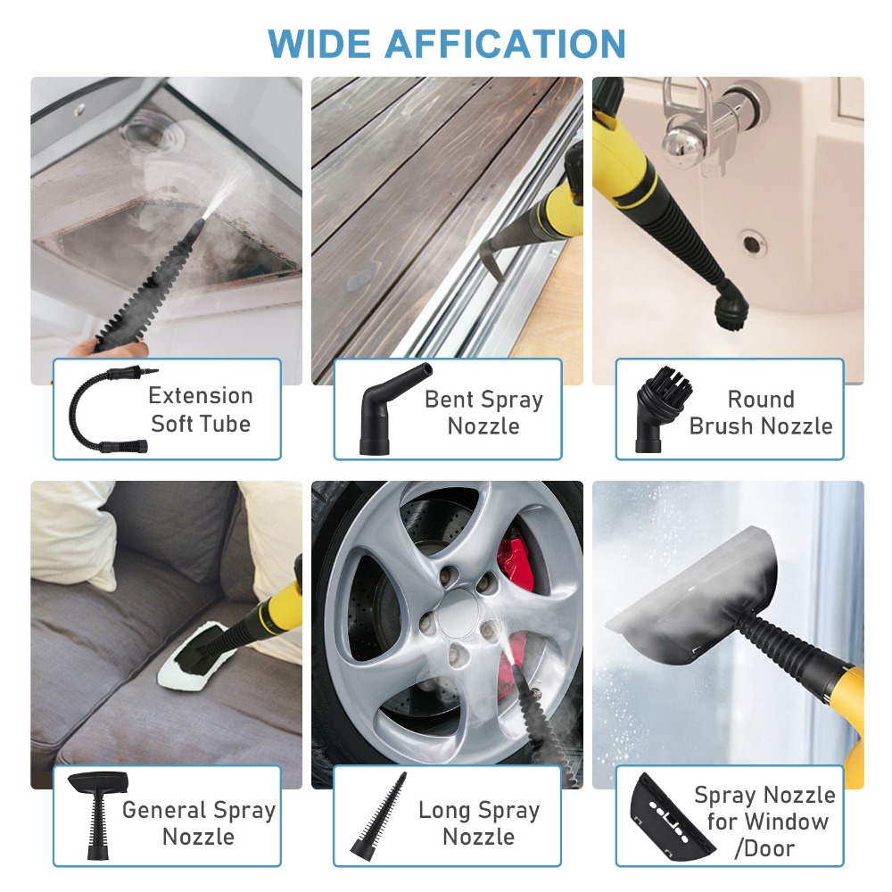 เครื่องอบไอน้ํา เครื่องอบไอน้ํามือถือ เครื่องนึ่งอุณหภูมิสูง 1000W เหมาะสําหรับบ้าน ห้องครัว ห้องน้ํา เครื่องมือทําความสะอาดรถยนต์