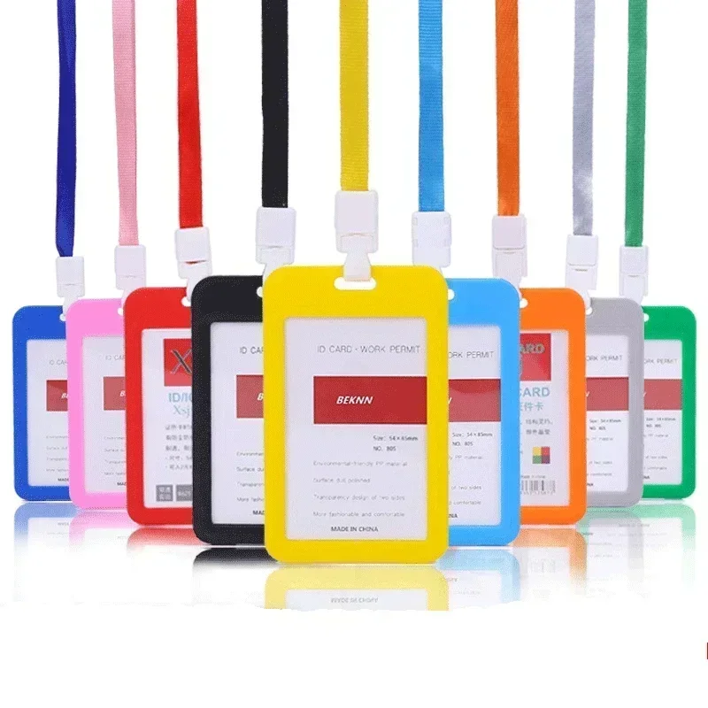 Fundas para tarjetas con cordón, soporte para permiso de trabajo para hombres y mujeres, tarjetero, correa para el cuello, estuche para tarjetas de autobús para estudiantes y niños, tarjetero de identificación