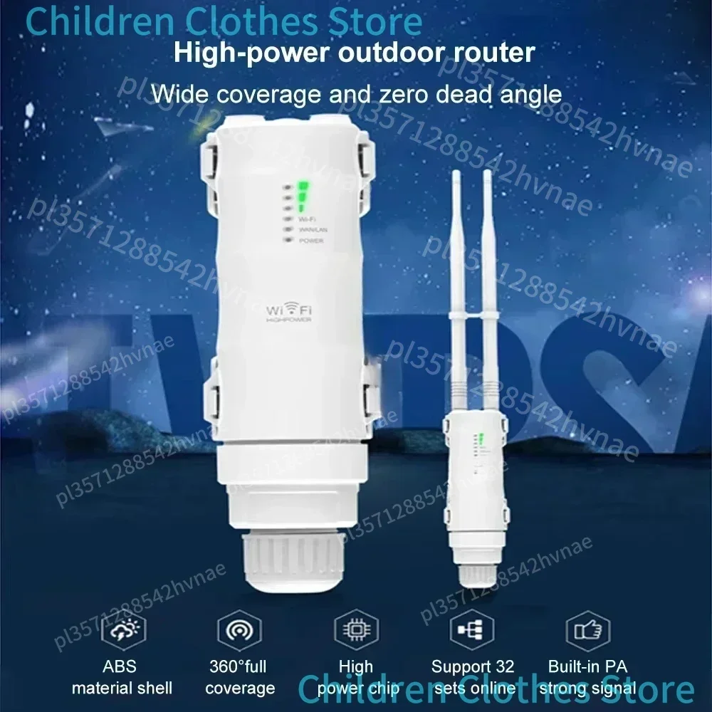 2025 High Power AC1200 Wasserdichter drahtloser WLAN-Repeater für den Außenbereich, AP/WLAN-Router, Dual-Dand-5G-Long-Range-Extender-Antenne