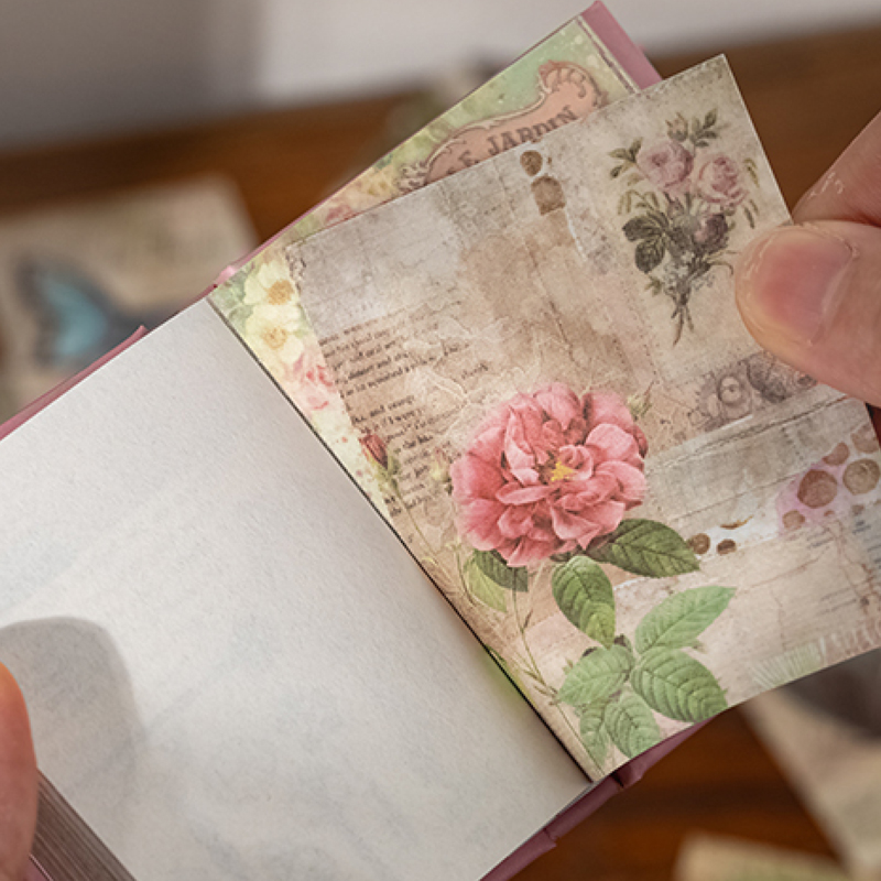 กระดาษ Mr. 4รูปแบบ60ชิ้น/ถุงสมุดวัสดุปกแข็งขนาดเล็กกระดาษวัสดุทำปะติดสำหรับตกแต่งสมุดภาพที่สร้างสรรค์แบบทำมือ