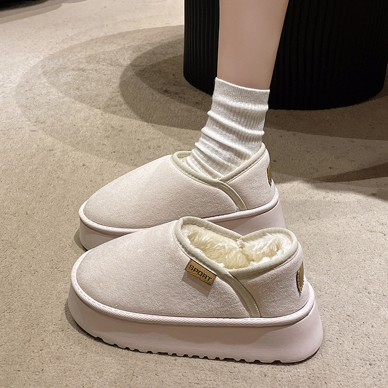 Zapatillas Comwarm para mujer, chanclas cálidas de suela gruesa, zapatos cómodos a la moda para el hogar, zapatos de algodón con forro de felpa esponjoso para interiores y exteriores