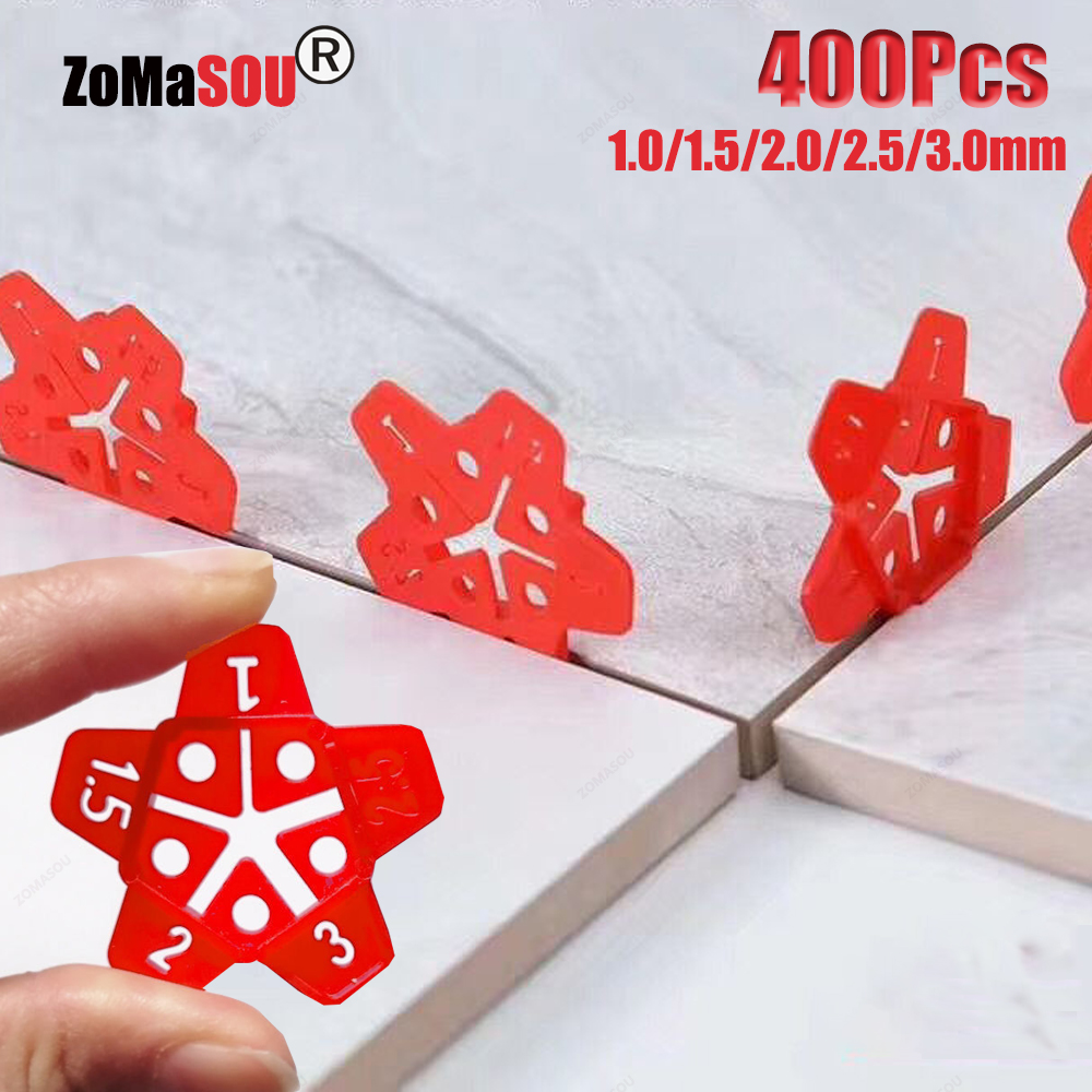 10-400Pcs 5in1 Professional Tile Spacers Clips Wedge Ceramic Leveling System Floor Wall Gap Leveling System Construction Tools