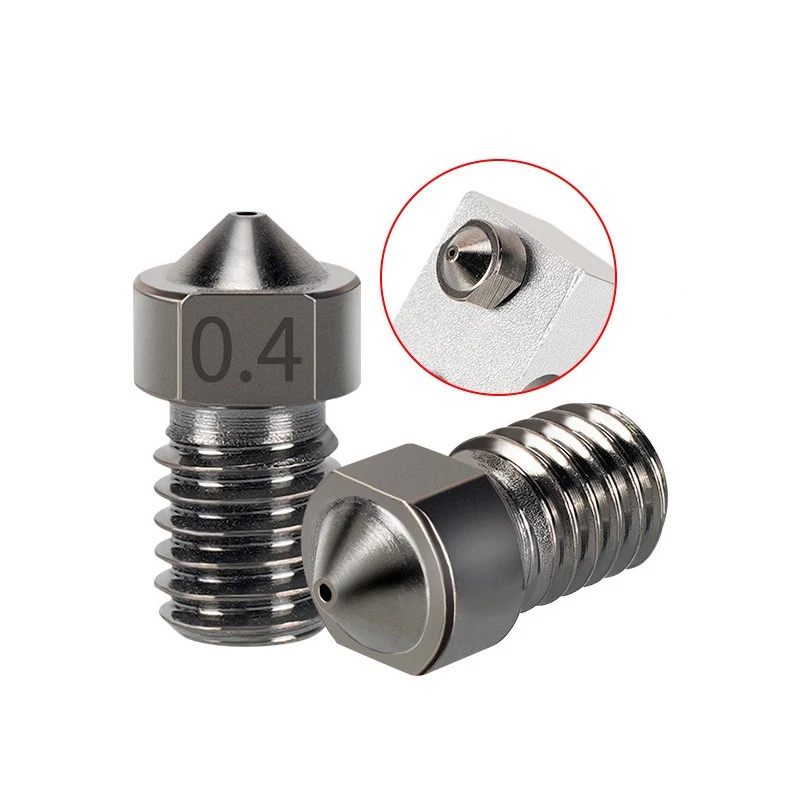 Bico v6 de aço endurecido 0.2/0.4/0.6/0.8/1mm 1.75mm filamento m6 bico de impressora 3d para ender 3 hotend titan extrusora prusa i3 mk3