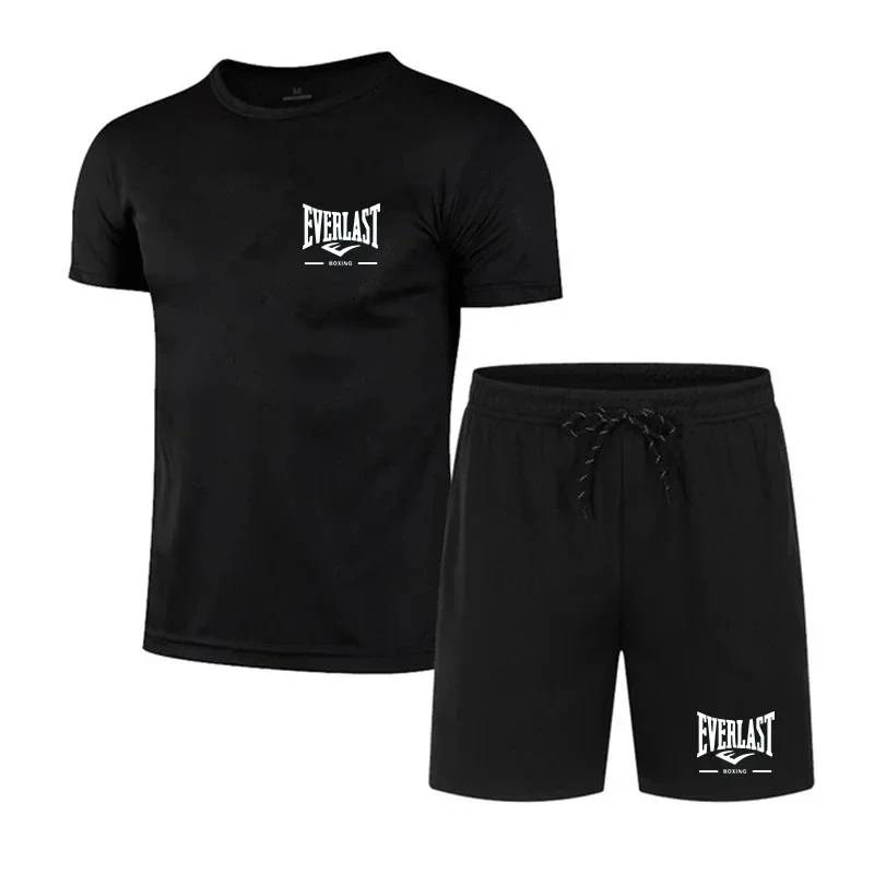 EVERLAST, ropa deportiva transpirable para correr para hombre, conjunto de dos piezas, conjunto de marca de fitness para lazer de