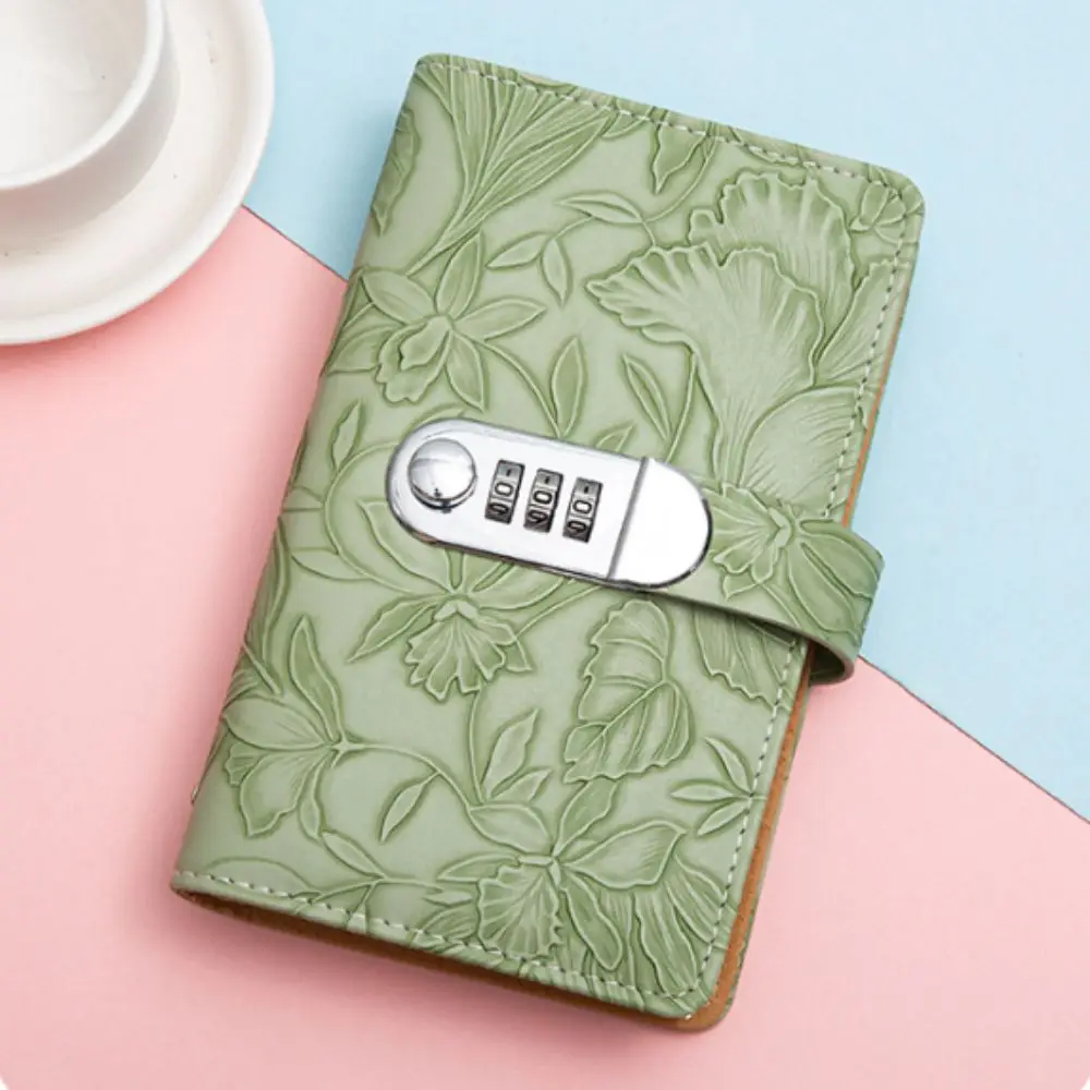 50Sheets Saving Money Binder Emboss Flower PU Leather Budget Binder with Lock Refillable Wallet Storage Planner Organizer