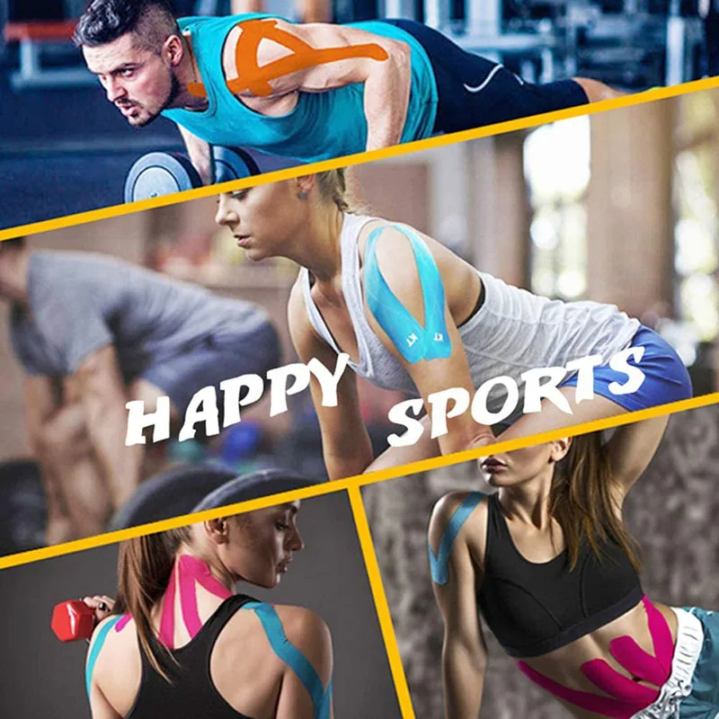 Cinta de kinesiología deportiva de 5cm x 5m, rodillera elástica atlética, alivio del dolor muscular, cinta de rodilla, Fitness, correr, tenis, natación, fútbol