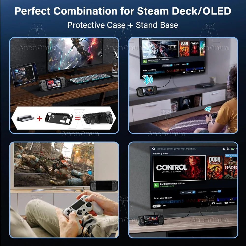 Steam Deck Full Fit Protective Case with Folding Stand Anti-fall Anti-slip Soft Shell High Quality Silicone Cover Accessories