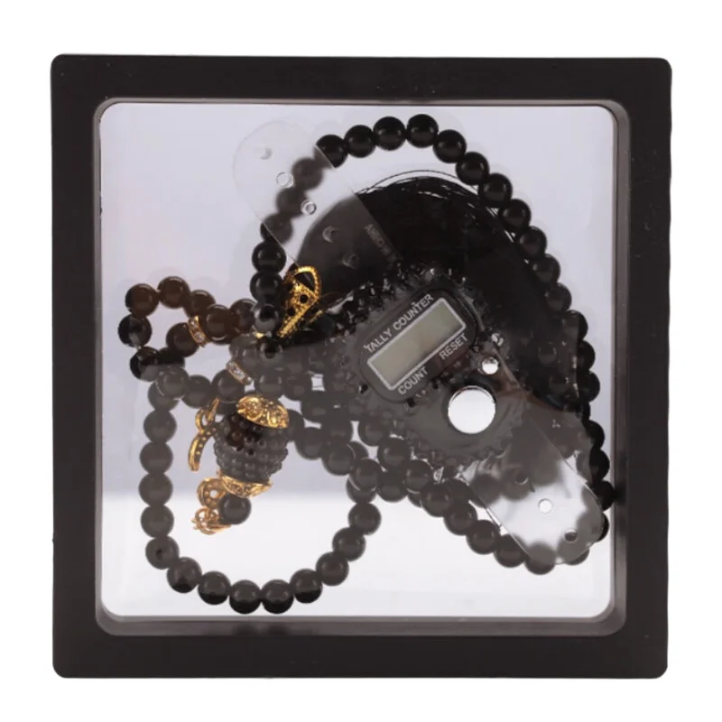 Conjunto de oração muçulmana com caixa de presente orar para 99 pulseiras frisadas anel de contador de dedo reajustável eid al-fitr presentes de oração
