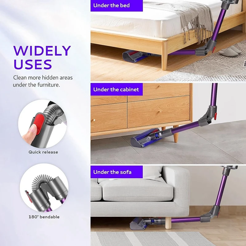 Foldable Extension Wand Compatible For Dyson V7V8V10 V11 V15 Cordless Vacuum Accessories Quick Release Wand Replacement