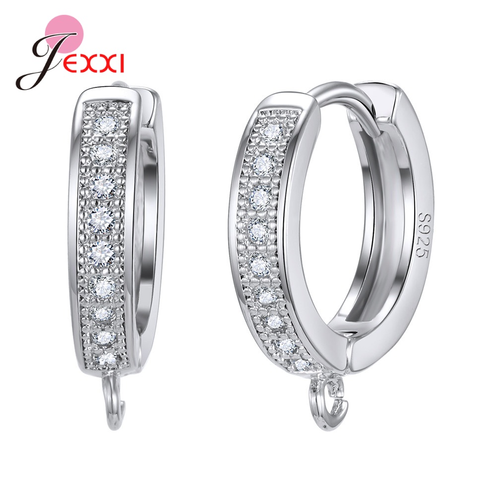 Estilo coreano vários modelos de brincos de cristal descobertas genuíno 925 prata esterlina brinco descobertas jóias acessórios para diy