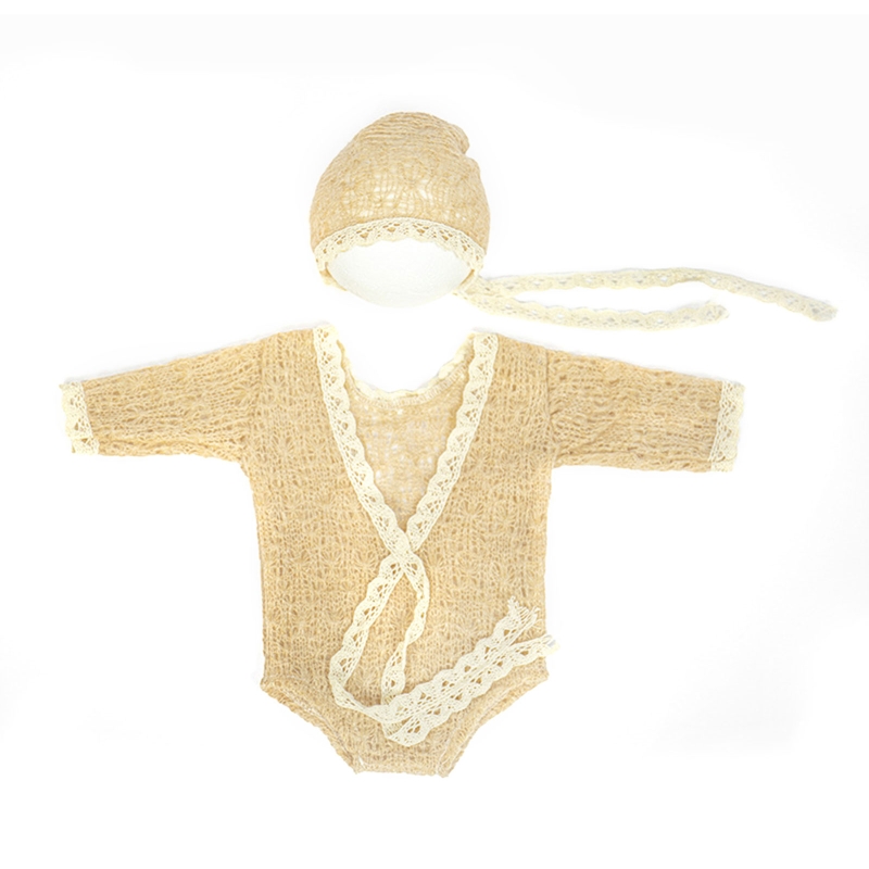 ニットの写真アクセサリー,赤ちゃんの撮影のための写真撮影,ロンパース,肌に優しいドレス,2個