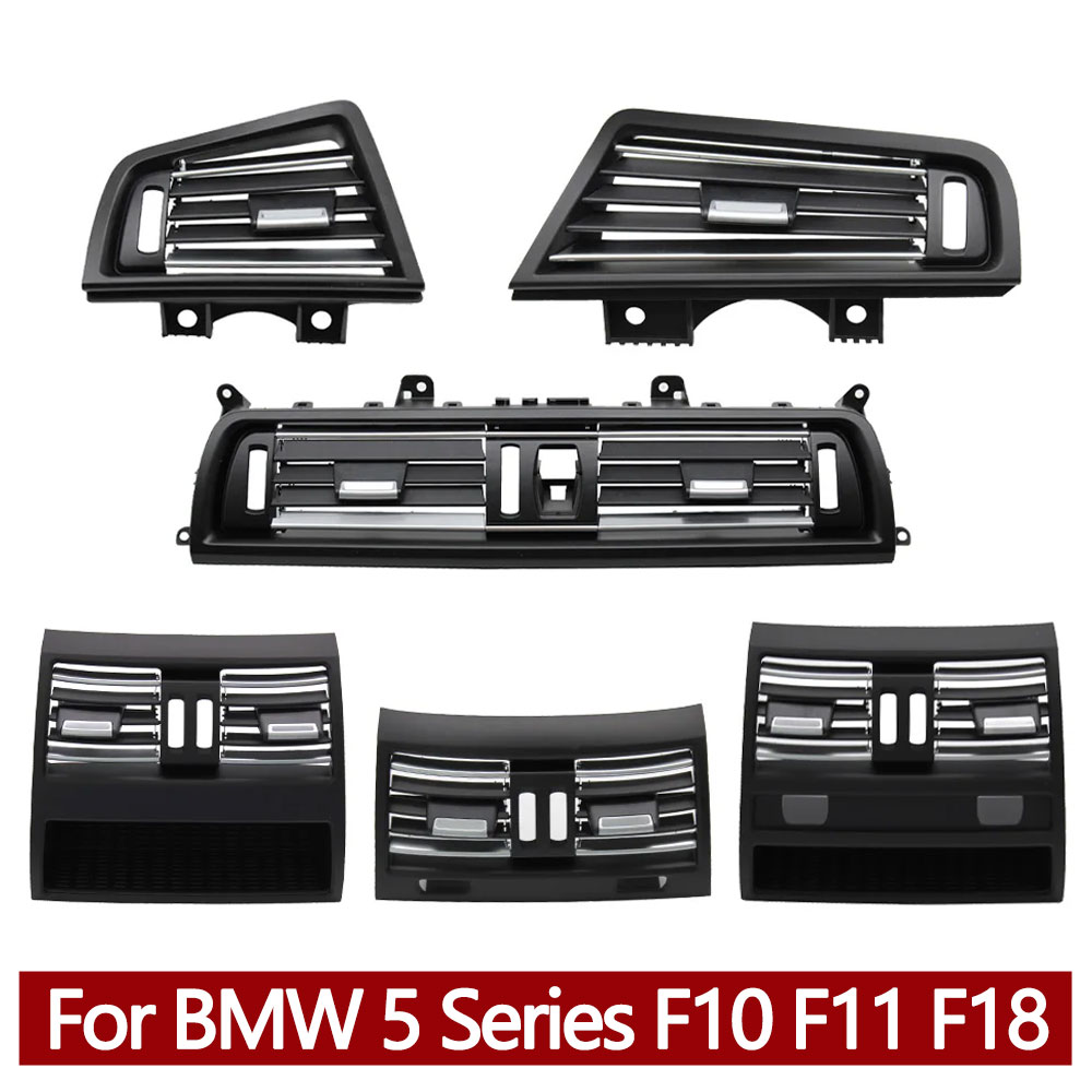 LHD RHD Car Front Rear Air Conditioning Chromed AC Vent Grille Outlet Cover Panel For BMW 5 Series F10 F11 F18 520i 523i 525i