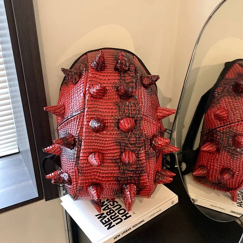 Hedgehog Shape PU Backpacks Large Capacity High Quality 2024 Fashion New Style Unique Design Personality Backpacks Bolsa