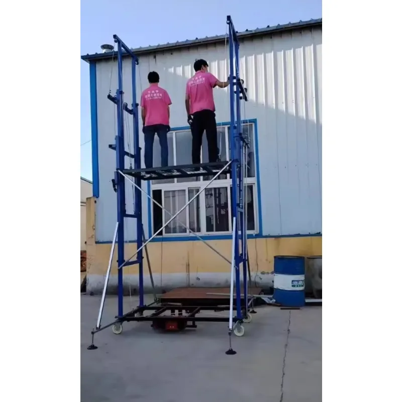 Sollevatore elettrico per impalcature, piattaforma di sollevamento automatica con telecomando mobile, ascensore portatile per decorazioni per interni ed esterni