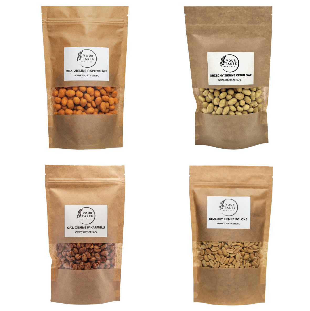 Ziemne paprykowe 500g + Ziemne cebulowe 500g + Ziemne solone 500g + Ziemne w karmelu 500g