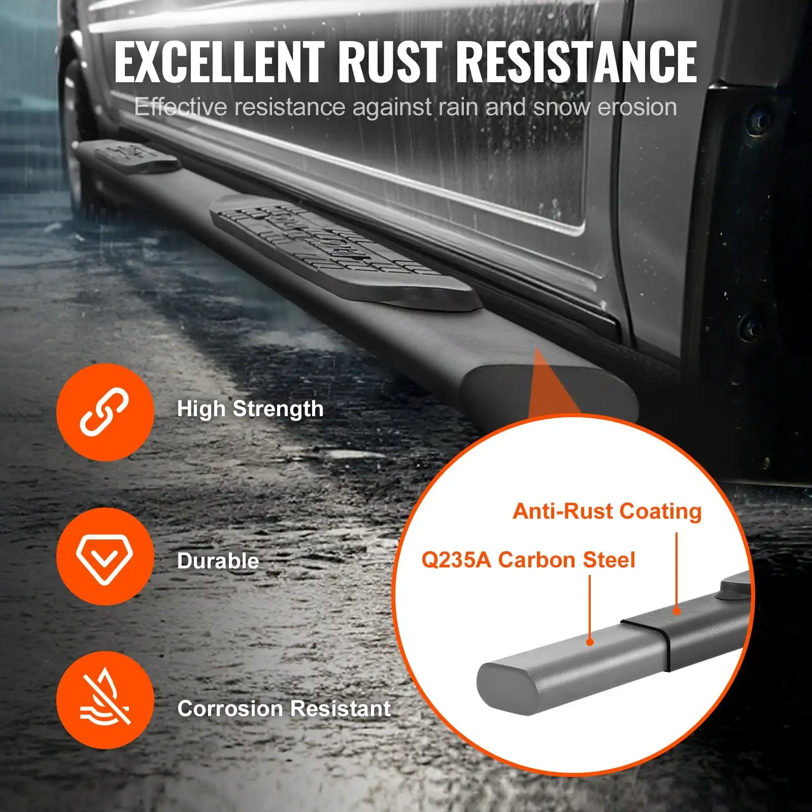 Running Boards 3" Fit 2019-2023 Chevy Silverado/GMC Sierra 1500-Crew Cab