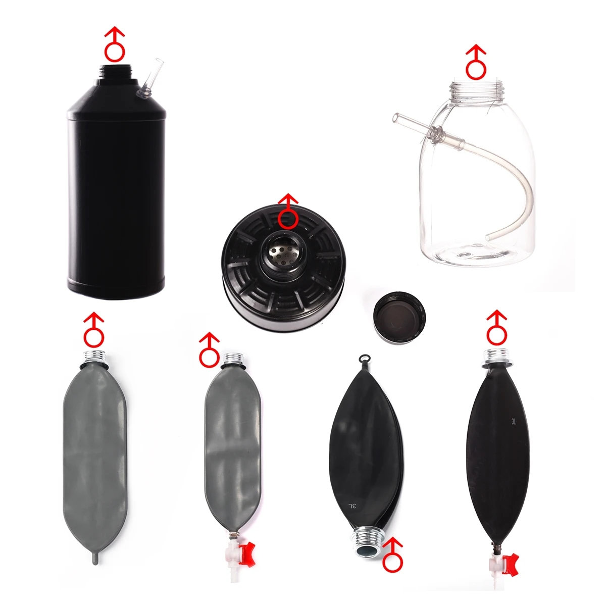 Ftshist Breathing Bottle Latex Breathing Bag Water Filter Negative Pressure Breath Control Choking Game Gas Mask Accessories
