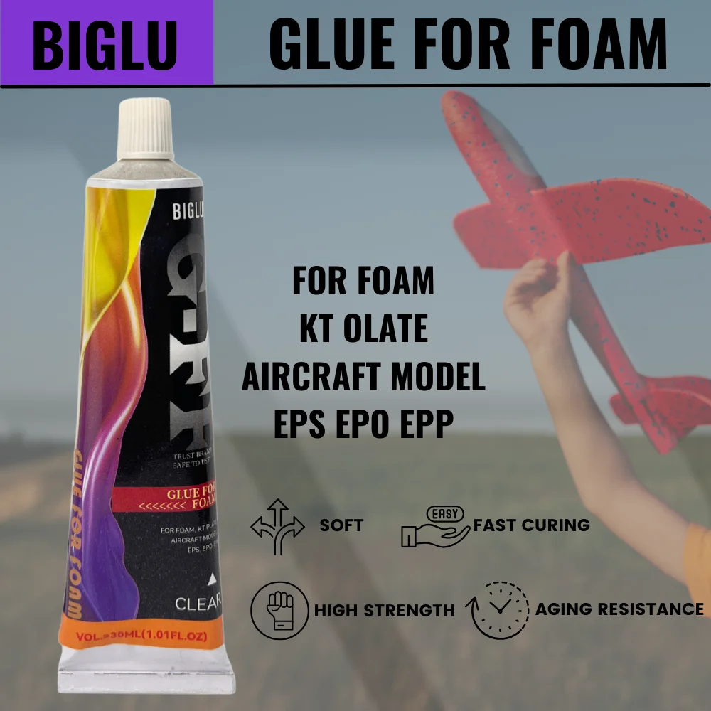 Pegamento de espuma BIGLU, esponja de unión impermeable de alta resistencia, modelo de avión, adhesivo EPS EPO EPP de madera y Metal
