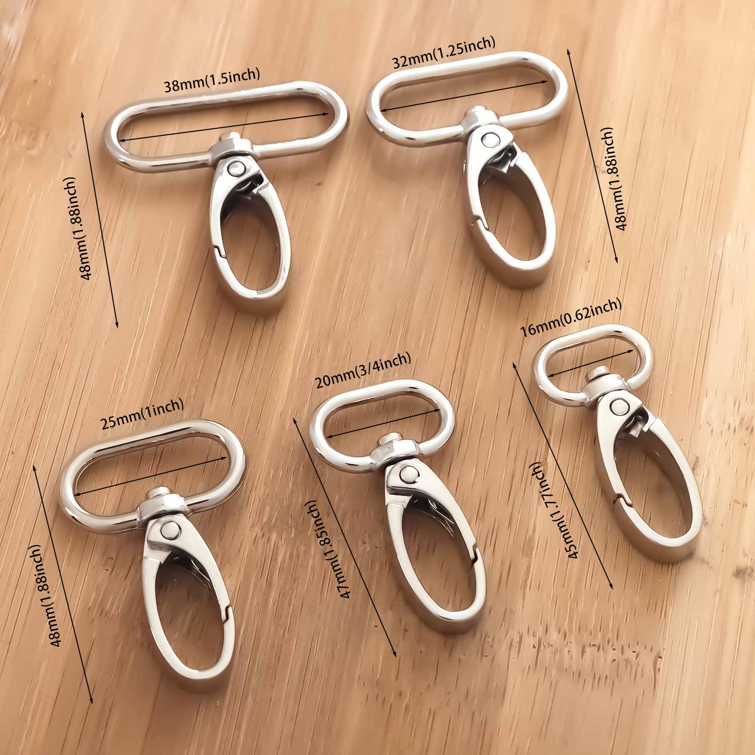 5 uds cierre de langosta giratorio para bolsa de correa hebillas de Metal correas cinturón mosquetones llavero mosquetón accesorios DIY