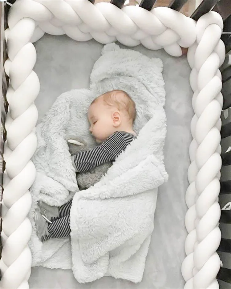2M 3M กันชนเด็ก Crib Protector โทรศัพท์มือถือเตียงเด็กชุดเบาะ Bule สีสําหรับทารกตกแต่งห้อง 2023 จัดส่งฟรีเด็ก COT กันชน