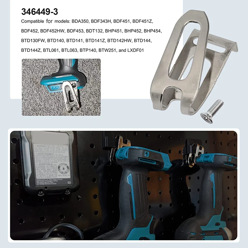 1/2/3Pcs Belt Clip Hook 3pcs Hooks And 3pcs Screws Set For Makita 18V LXT Cordless Drills Impact Driver Power Tools Accessories