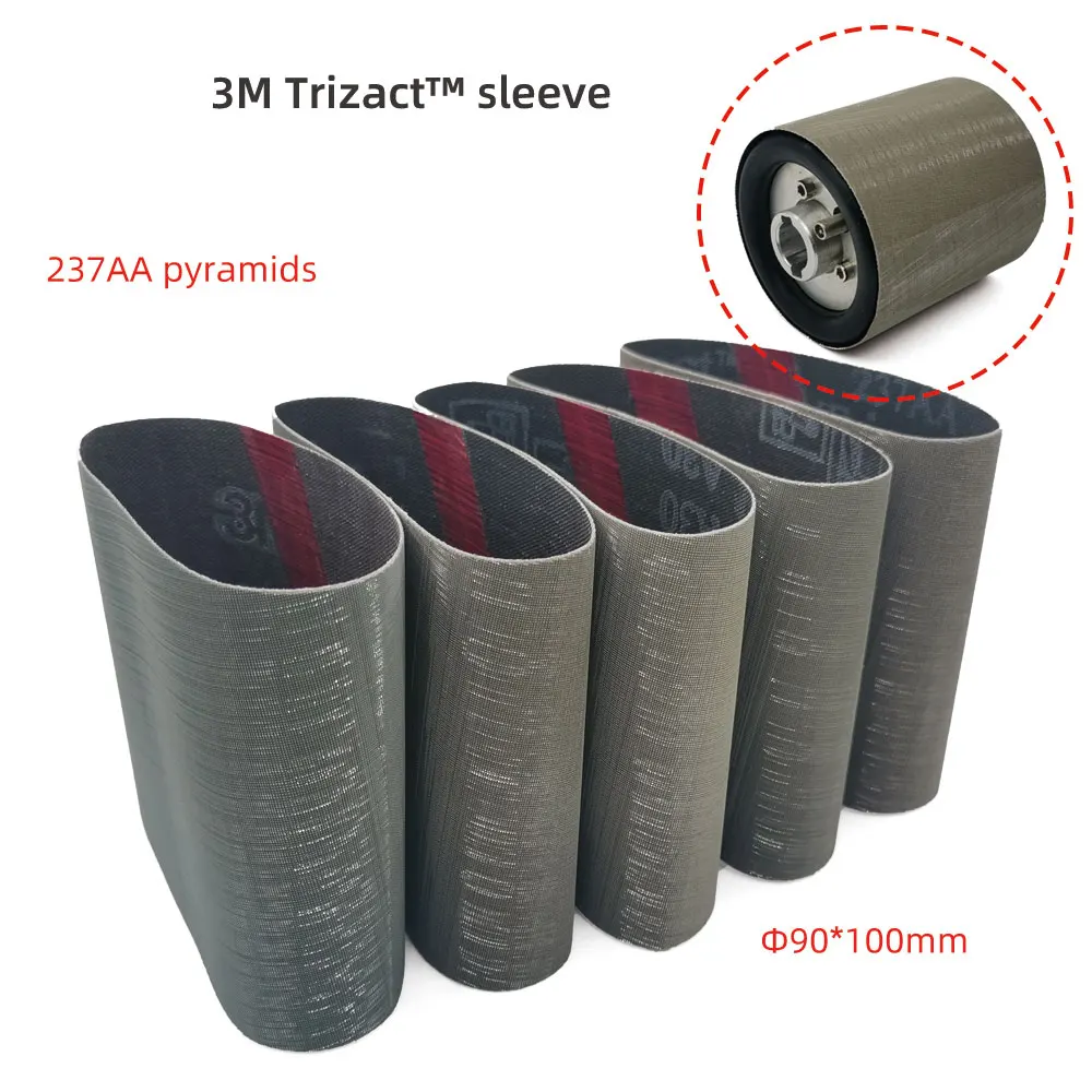 5PCS 100*283MM 237AA 3M Trizact Sleeves Sanding Belt For Metal Abrasive Band Grinder Sleeves In Connection With Expansion Roller