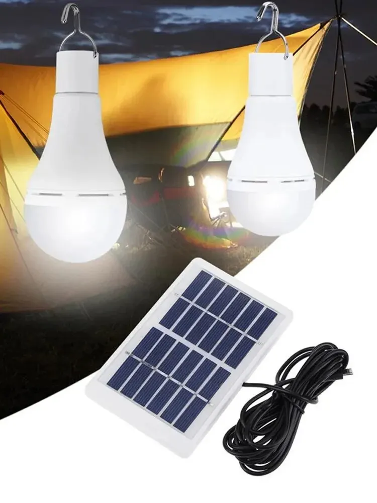 7 ワットソーラーライト防水 USB 充電ぶら下げ緊急太陽光発電ランプ屋外屋内家ソーラー電球ライトソーラーパネル