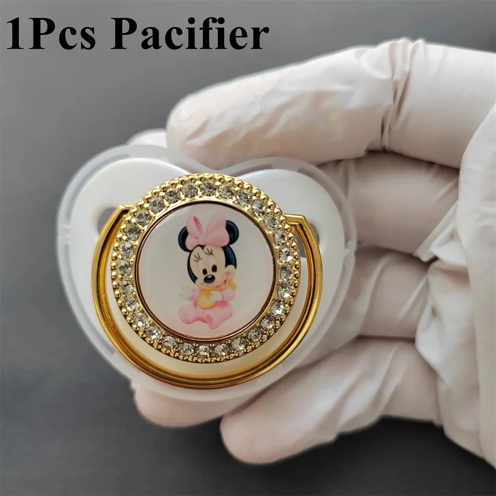 Kawaii Imini Mouse Baby Feeding Pacifier Deluxe Bling Pacifier Clip for newborns BPA-free silicon fake pacifier for 0-36 months