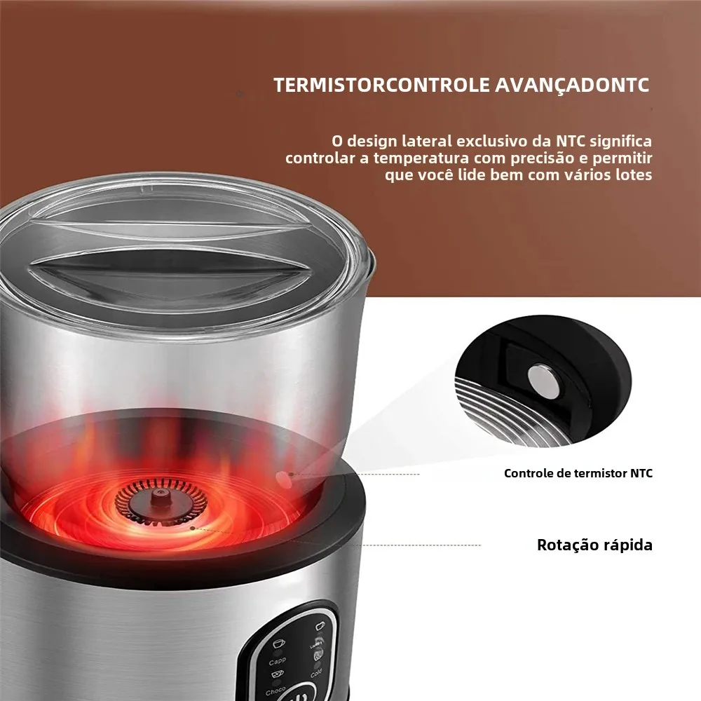 Devisib 4 em 1 batedor de leite automático elétrico espuma mágica instantânea 350ml jarro de aço inoxidável máquina de lavar louça segura quente e fria