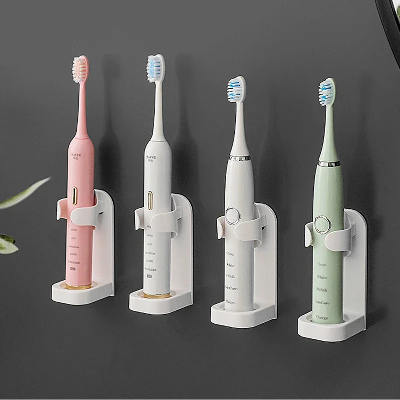 Soporte para cepillos de dientes, soporte eléctrico montado en la pared, Base, organizador sin rastro, ahorro de espacio, herramienta de accesorios de baño para adultos