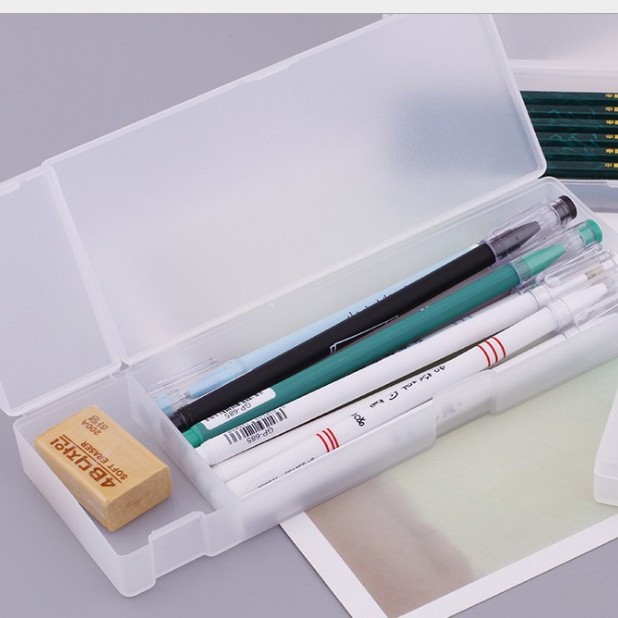 Cute Kawaii Transparent Plastic Pencil Case Lovely Pen Box For Kids Gift Office School Supplies stationery Materials