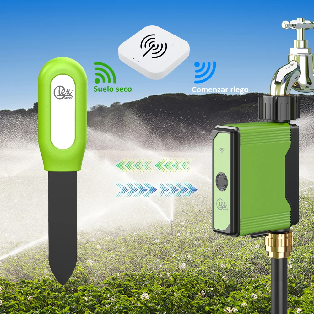 Sensor de Humedad del Suelo Capacitivo WiFi & Zigbee, Medidor de Humedad de Plantas y Probador de Temperatura Compatible con TUYA 2MQTT ZHA