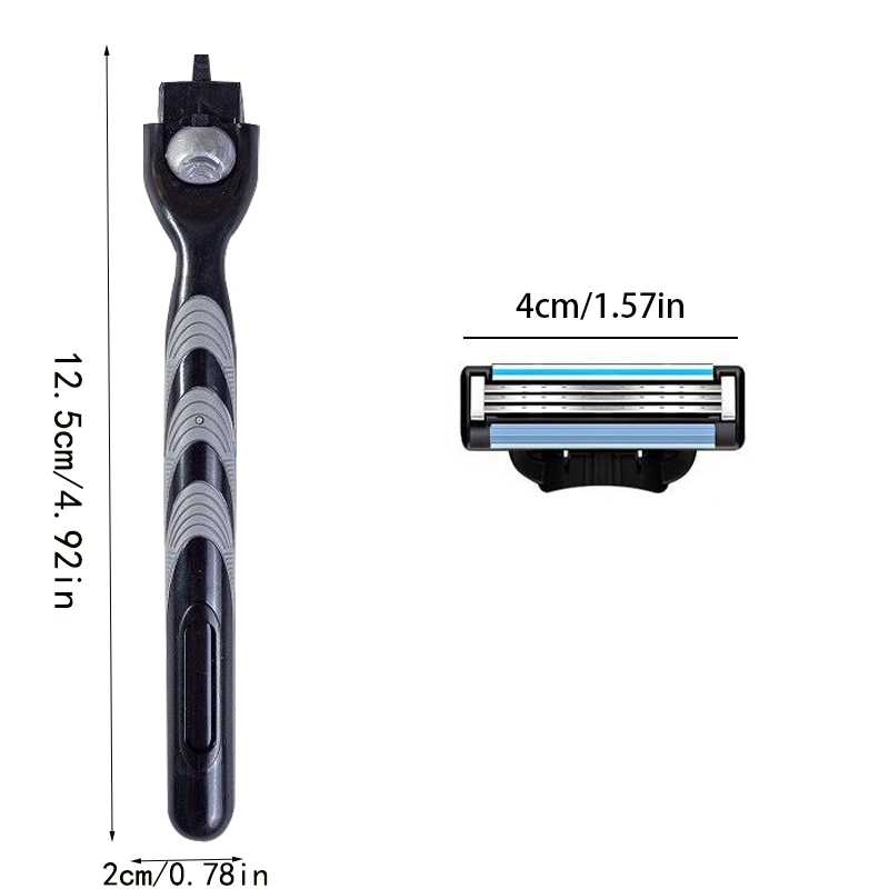 3 Razor Blade for Men Shaver Head Refills Cartridges with Lubrication Strip 3 Layres Blades Fast Cutting Face Beard