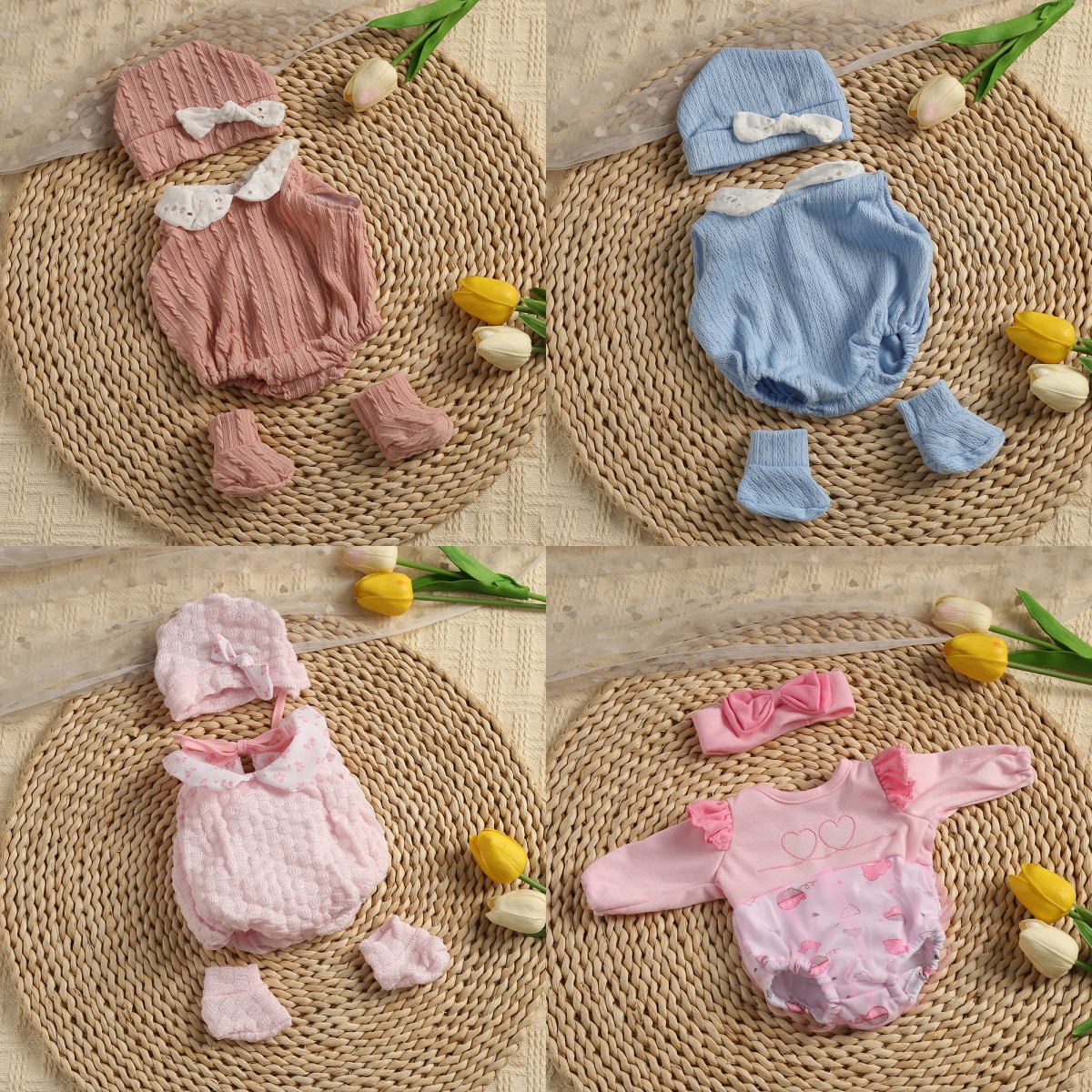 子供のためのかわいい生まれ変わった人形の服、ドレスのジャンプスーツ、女の赤ちゃんのためのベスト、DIYおもちゃのアクセサリー、新しいギフト、40cm、16インチ