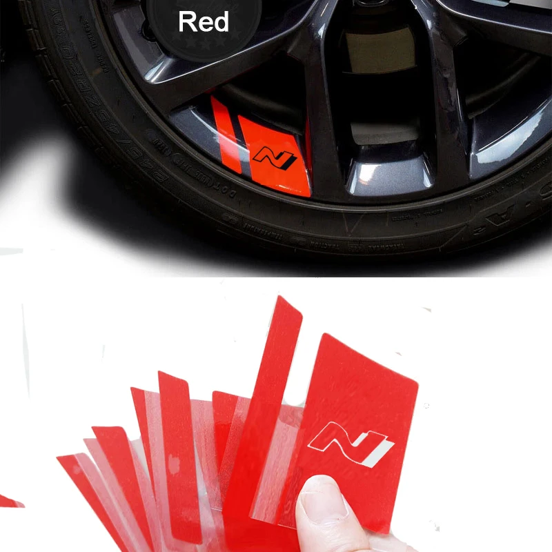 6 uds Nline pegatina para rueda de coche para Hyundai Tucson IX35 Rena GV70 Kona SONATA I30 I20 I10 lugar Veloster Elantra Ioniq I40
