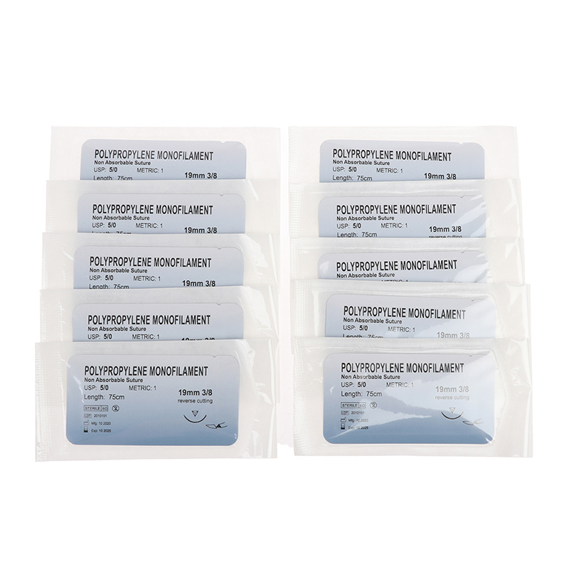 12Pcs 75cm  2/0 3/0 4/0 5/0 Medical Needle Suture Nylon Polyester Thread Suture Practice Kit Teaching Demonstrations Exercises